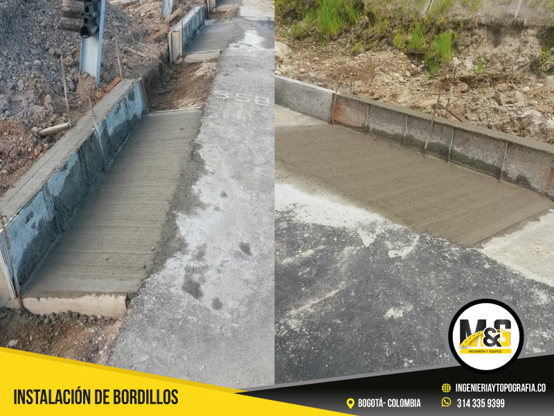  instalación de bordillos en Colombia
