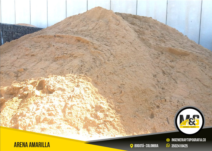 calidad y limpieza en arena amarilla en Bogotá  